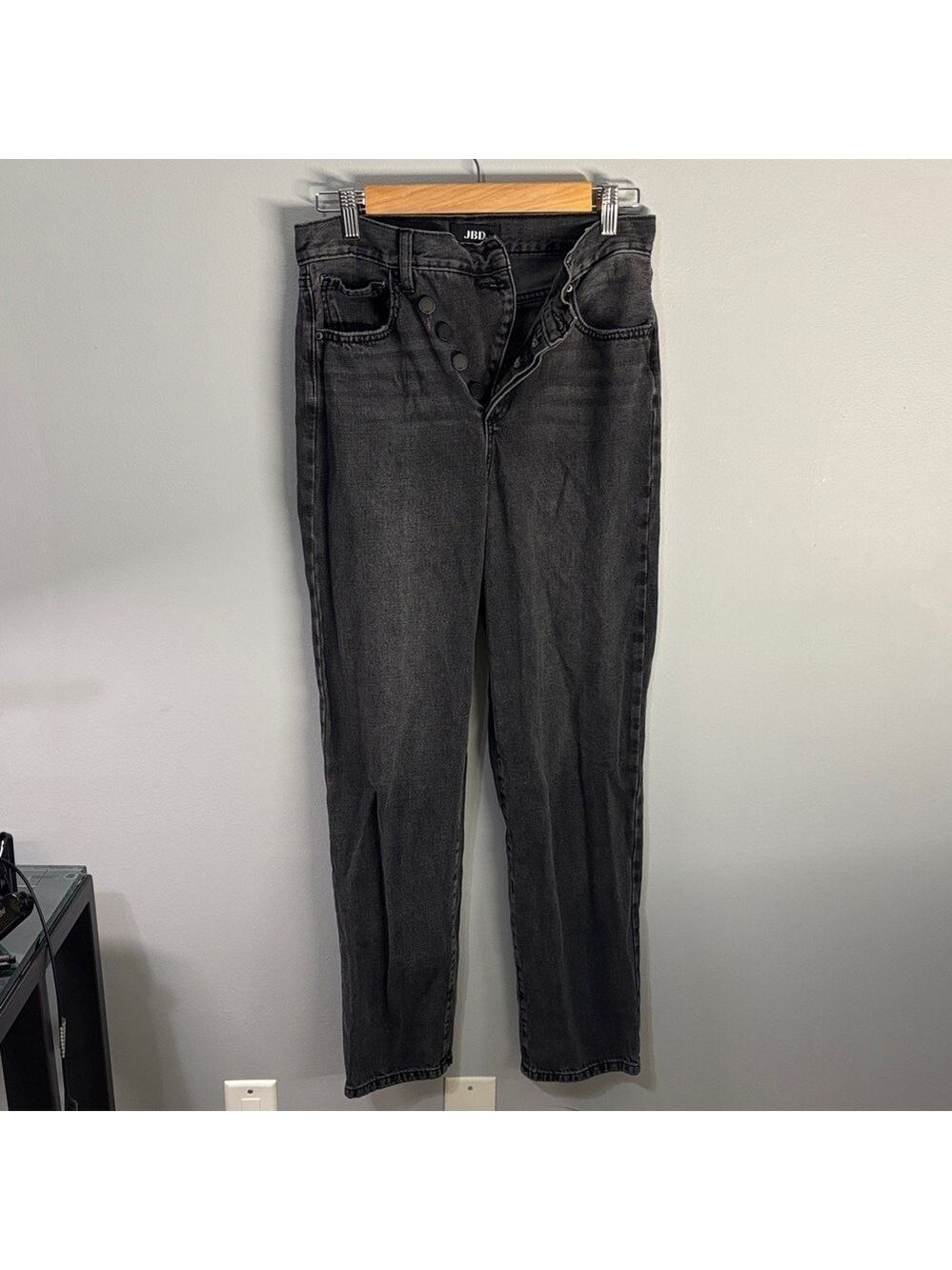 JBD cool sister label of Just Black denim jeans size 2 sz 26 black button-fly